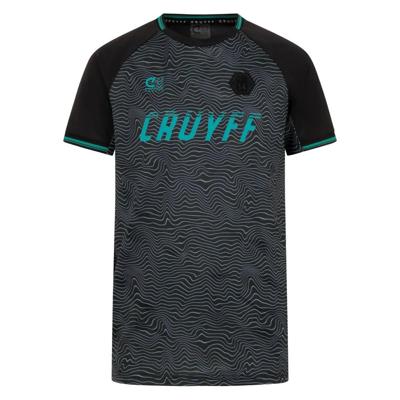Cruyff Icon T-Shirt Kids Zwart Turquoise