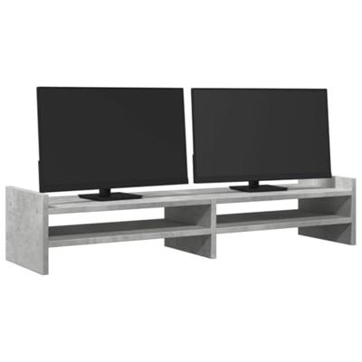 VidaXL Monitorstandaard 100x27x20 cm bewerkt hout betongrijs