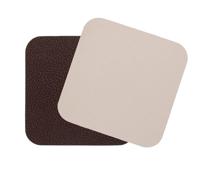 Cookinglife Onderzetters - Vegan leer - Bruin / Zand - dubbelzijdig - 10 x 10 cm - 6 stuks - thumbnail