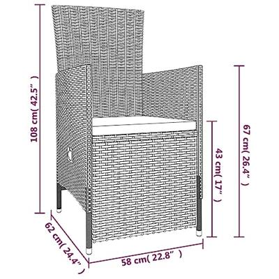 9-delige Tuinset met kussens beige