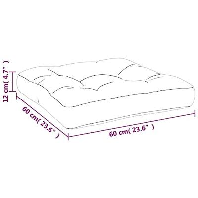 VidaXL Palletkussen gestreept 60x60x12 cm stof blauw en wit