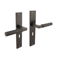 Intersteel Deurkruk Bau-Stil op schild 245x45 mm sleutelgat 56 mm antracietgrijs - thumbnail