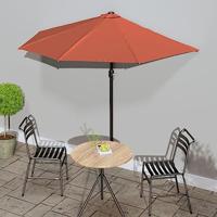 VidaXL Balkonparasol half met aluminium paal 270x144x222 cm terracotta - thumbnail