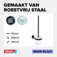 tesa MOON BLACK Toiletborstelset Lijm Metaal - thumbnail
