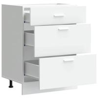 Keuken onderkast Lyon bewerkt hout wit - thumbnail