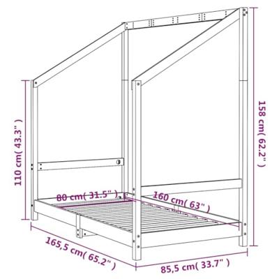 Kinderbedframe 80x160 cm massief grenenhout wit Kinderbedframe 80x160 cm massief grenenhout wit