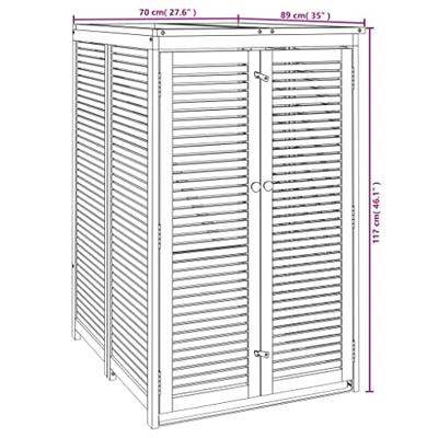 VidaXL Afvalbakberging enkel 70x89x117 cm massief acaciahout