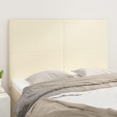 Hoofdborden 4 st 72x5x78/88 cm kunstleer crèmekleurig
