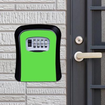 Wachtwoord lock metalen opbergdoos deur veiligheid vak muur kabinet sleutel veiligheid box (groen)