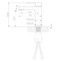 Wastafelmengkraan Sapho Latus 1-hendel Recht 16.4 cm Chroom Sapho - thumbnail
