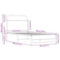 Bedframe zonder matras bewerkt hout sonoma eikenkleur 107x203cm - thumbnail