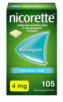 Nicorette Suikervrij Kauwgom Menthol Mint 4mg - thumbnail