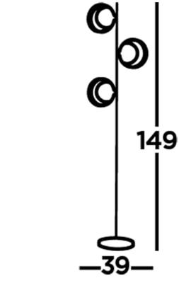 Searchlight Design vloerlampOrbital - EU8143BGO