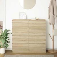 Dressoir 100x35x99 cm bewerkt hout sonoma eikenkleurig - thumbnail