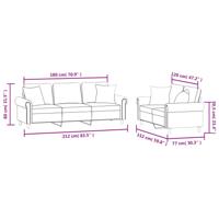 2-delige Loungeset met kussens fluweel blauw - thumbnail