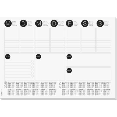 Sigel H6506 Bureau onderlegger Papier Weekplanner (b x h) 42 cm x 29.70 cm 2026, 2027 30 vellen Sigel H6506 Bureau onderlegger Papier Weekplanner (b x h) 42 cm x 29.70 cm 2026, 2027 30 vellen