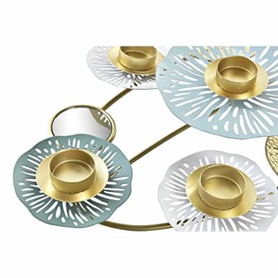 Kroonkandelaar DKD Home Decor Spiegel Gouden Metaal Munt Waterlelie (54 x 33 x 8 cm)