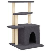 Kattenmeubel met sisal krabpalen 83,5 cm donkergrijs - thumbnail