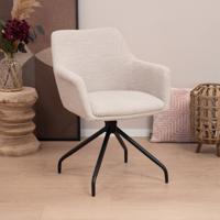 Sohome Draaibare Eetkamerstoel 'Lori' Bouclé, kleur Naturel - thumbnail