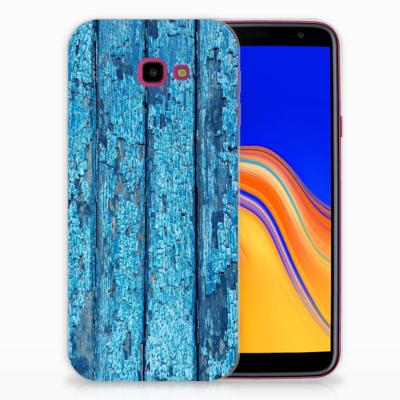 Samsung Galaxy J4 Plus (2018) | Bumper Hoesje | Wood Blue