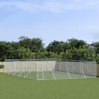 Hondenkennel voor buiten 8x12x2 m gegalvaniseerd staal zilver - thumbnail
