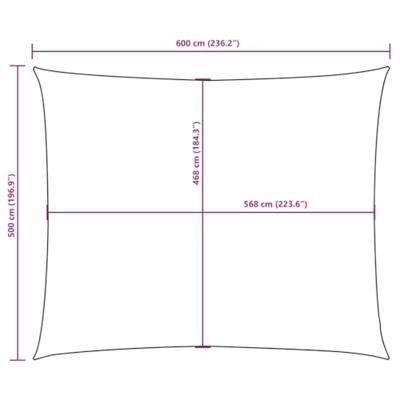 Zonnescherm rechthoekig 5x6 m oxford stof wit