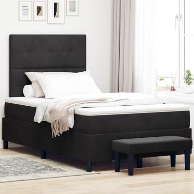 Boxspring bed met matras Zwart 120 x 190 cm Fluweel