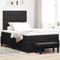 Boxspring bed met matras Zwart 120 x 190 cm Fluweel - thumbnail