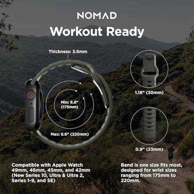Nomad Sport Strap V2 Apple Watch 42mm / 44mm / 45mm / 49mm Ash Green
