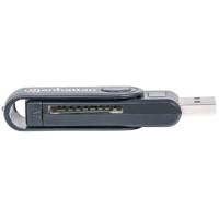 Manhattan Mini Multi-Card Reader/Writer USB 3.0 externer Card Reader/Writer 24-in-1 Externe geheugenkaartlezer USB-A 3.2 Gen 1, SD, MMC mobile, Micro-SD Zwart - thumbnail