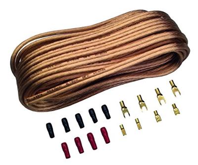 Sinuslive Car-Hifi luidspreker kabelset 2 x 4 mm² 10.00 m Verguld, Incl. stekker