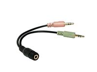 LogiLink CA0020 CA0020 Jackplug Audio Adapter [1x Jackplug female 3,5 mm - 2x Jackplug male 3,5 mm] Zwart - thumbnail