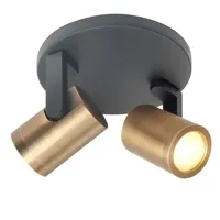 Highlight Spot HALO 2 lichts rond brons zwart - thumbnail