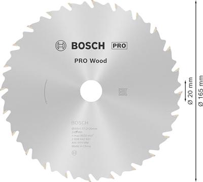 Bosch Accessoires Cirkelzaagblad Standard for Wood Speed 165 x 20/16 x 1,7 mm, 24 1st - 2608642601 Bosch Accessoires Cirkelzaagblad Standard for Wood Speed 165 x 20/16 x 1,7 mm, 24 1st - 2608642601