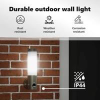 VidaXL Buiten wandlamp 2 pcs zilver 12 x 8,5 x 29 cm - thumbnail