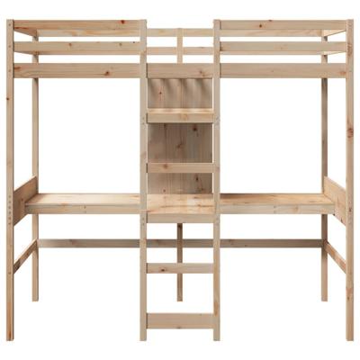 Hoogslaper zonder matras massief grenenhout 75x190 cm