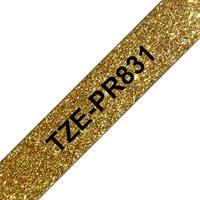 Brother TZe-PR831 Labeltape Kunststof Tapekleur: Goud Tekstkleur: Zwart 12 mm 8 m - thumbnail