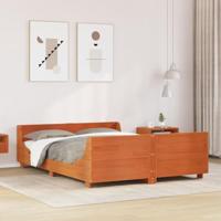 Bedframe zonder matras massief grenenhout wasbruin 160x200 cm - thumbnail