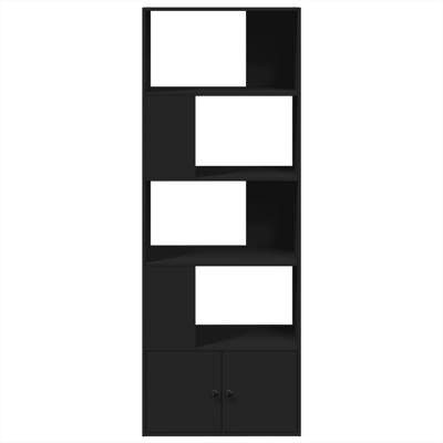 Boekenkast 70x36x189 cm bewerkt hout zwart - thumbnail