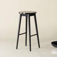 Nohr Barkruk 'Donella' Rubberhout, kleur Zwart (zithoogte 75cm) - thumbnail