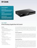 D-Link DGS-1008MP Netwerk switch 8 poorten 1 GBit/s PoE-functie - thumbnail
