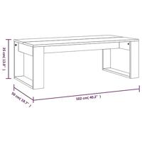Salontafel 102x50x35 cm bewerkt hout gerookt eikenkleurig - thumbnail