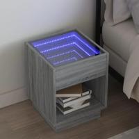 Nachtkastje met Infinity LED 40x40x50 cm grijs sonoma eiken - thumbnail