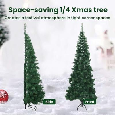 VidaXL Hoek kunstkerstboom met 300 led groen 180 cm pvc en metaal