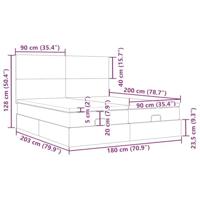 Ottoman bed met matrassen en LED's 180x200cm fluweel - thumbnail