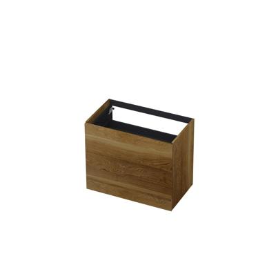 INK - Onderkast 2 Laden Push To Open 65cm Massief Eiken - 800x450x650 Mm - Massief Eiken Ash Grey