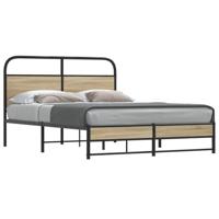 Bedframe zonder matras bewerkt hout gerookt eiken 120x190 cm - thumbnail