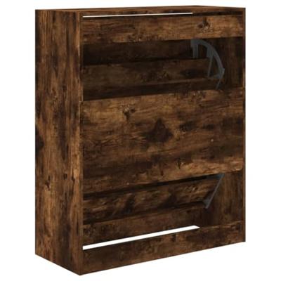 VidaXL Schoenenkast 80x34x96,5 cm bewerkt hout gerookt eikenkleurig