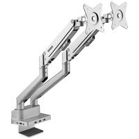 SpeaKa Professional SP-MM-800 2-voudig Monitor-tafelbeugel 43,2 cm (17) - 81,3 cm (32) Geïntegreerd dockingstation, Gasdruktechniek, Kantelbaar, Zwenkbaar - thumbnail
