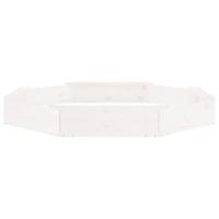 Zandbak met bankjes achthoekig massief grenenhout wit - thumbnail